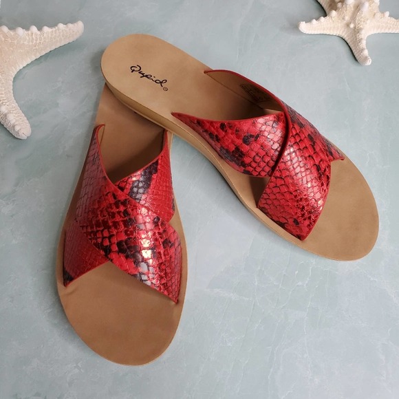 NEW Red Snake Slide Sandals - Picture 2 of 5